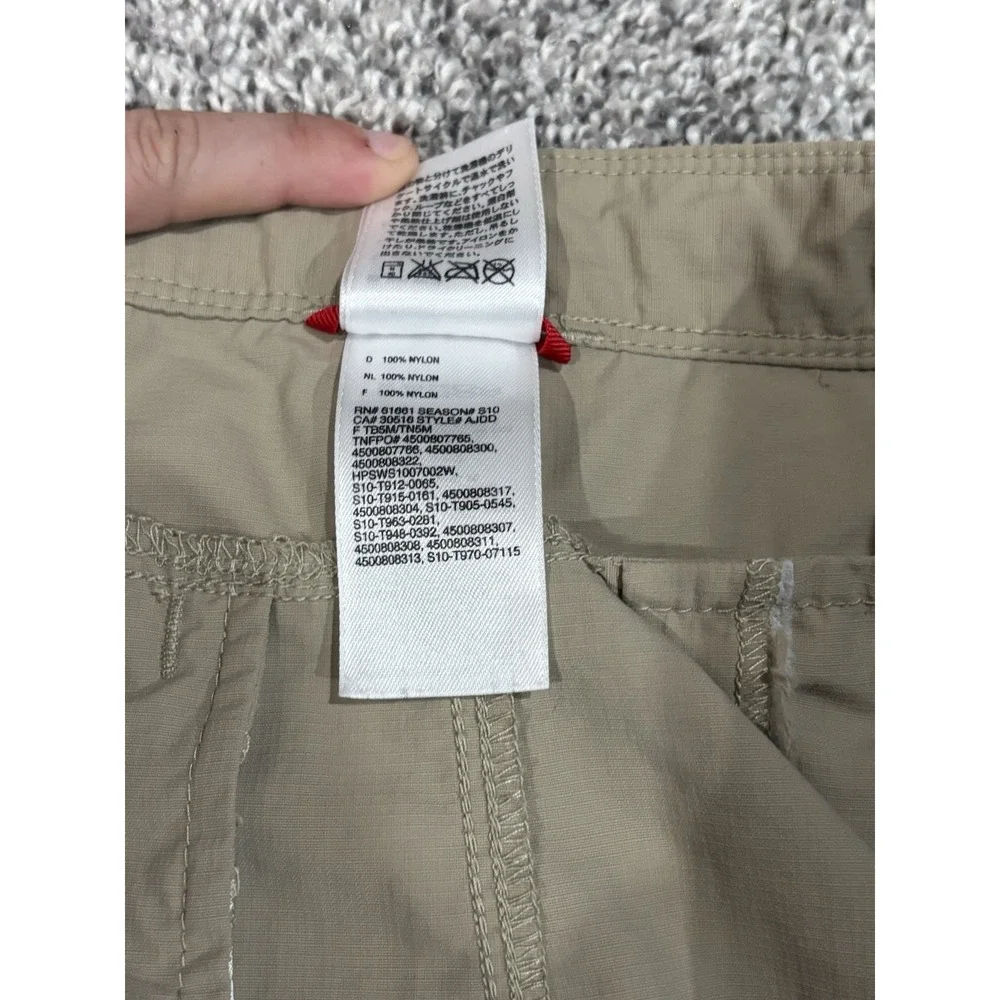 The North Face Mens Convertible Hiking Pants Khaki Tan Zip Off Ripstop Cargo